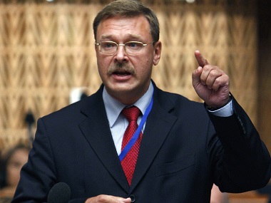 Russia's Konstantin Kosachev addresses the Parliamentary Assembly of the Council of Europe in Strasbourg